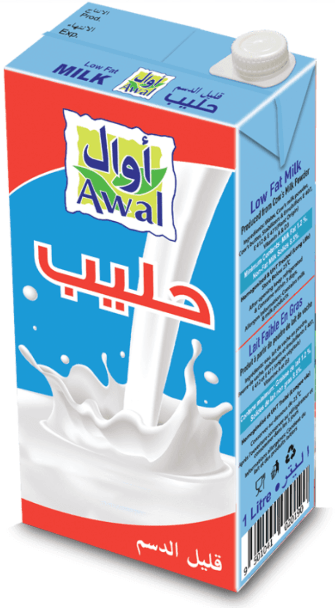 كرتون حليب اوال قليل الدسم 1 لتر * 12